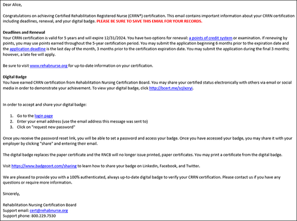 arn certification email